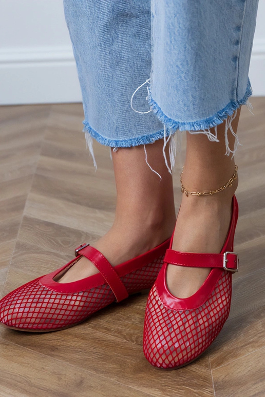 Bailarinas de red rojos con hebilla... Bailarinas de red rojos con hebilla...