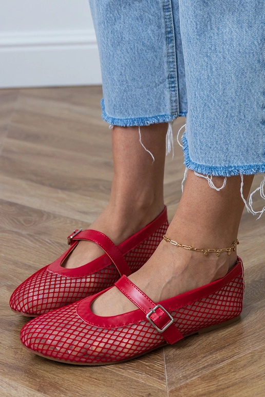 Bailarinas de red rojos con hebilla... Bailarinas de red rojos con hebilla...