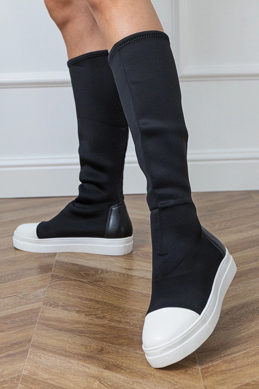 Botines deportivos negros de tela con...