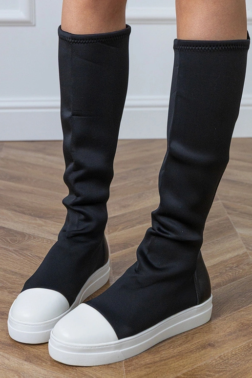 Botines deportivos negros de tela con...