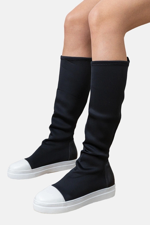 Botines deportivos negros de tela con...