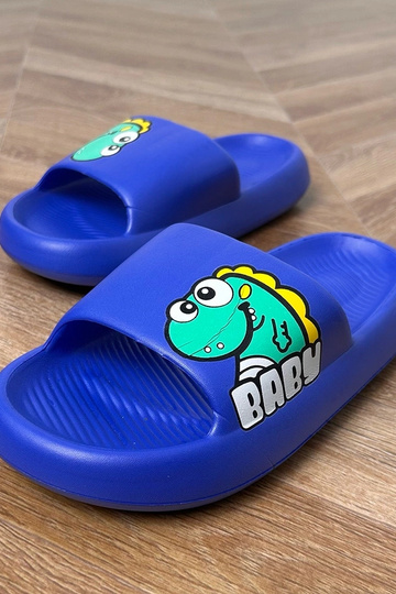 Chanclas infantiles azules con estampados Milos