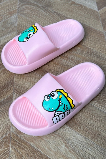 Chanclas infantiles rosas con estampados Milos