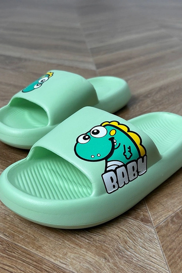 Chanclas infantiles verdes con estampados Milos