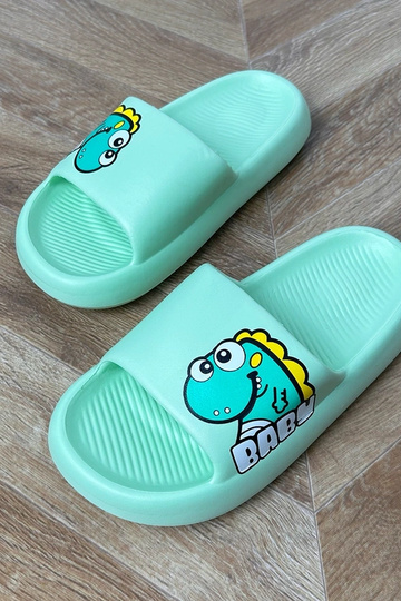 Chanclas infantiles verdes con estampados Milos 2