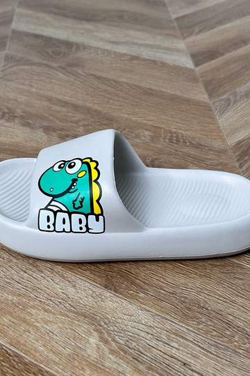 Chanclas infantiles grises con estampados Milos 2