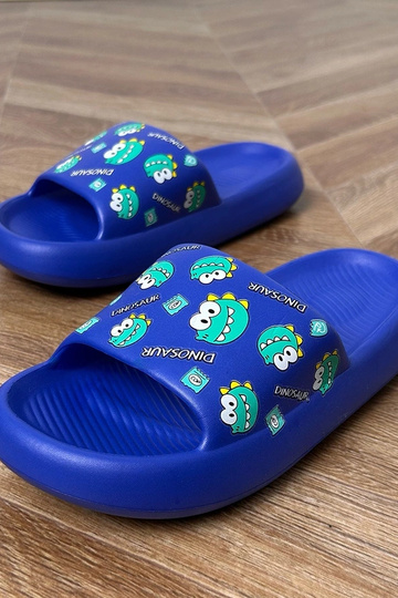 Chanclas infantiles azules con estampados Dinos