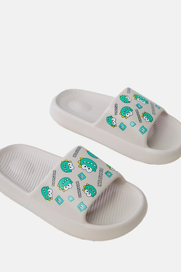 Chanclas infantiles grises con estampados de dinosaurios Dinos 2