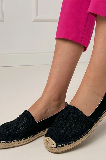 Espadrilles negras de encaje en plataforma Plevis 2