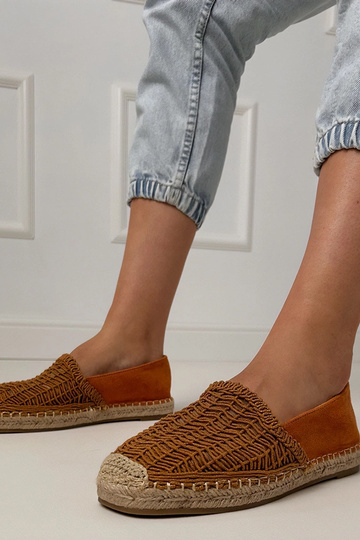 Espadrilles marrones de encaje en plataforma Plevis