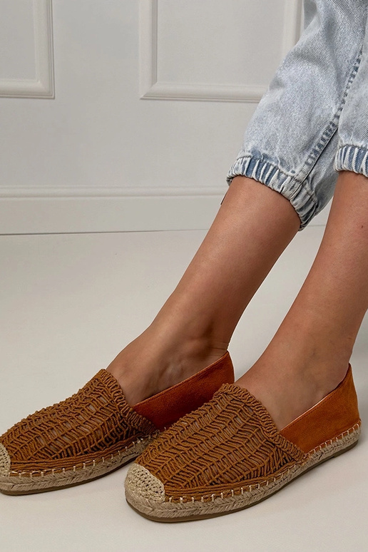 Espadrilles marrones de encaje en...