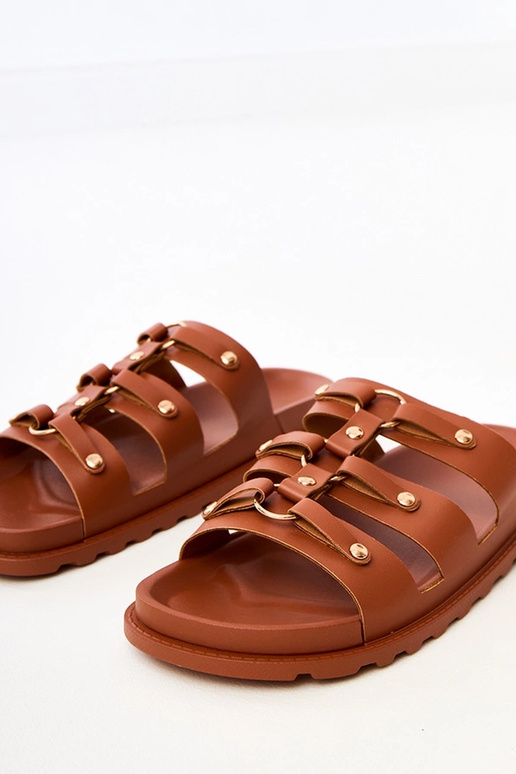 Zapatillas romanas marrones con...