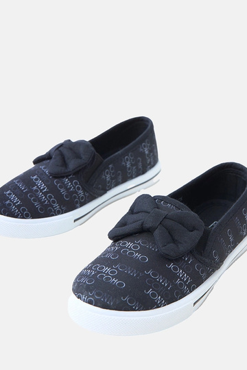 Zapatillas deportivas infantiles negras con lazo Missi