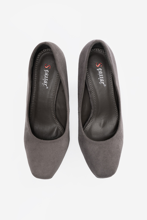 Tacones de ante gris