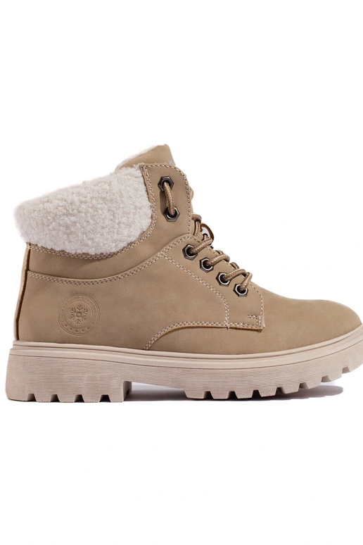 Botines de mujer en ecopiel color arena Botines de mujer en ecopiel color arena