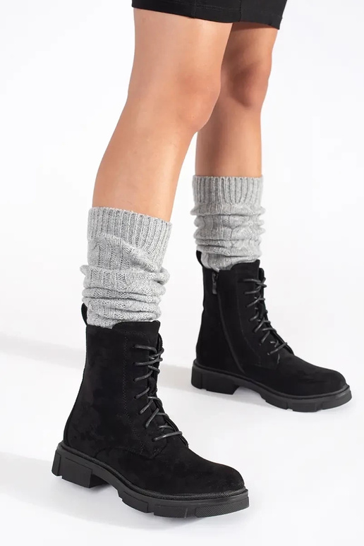 Zapatos de mujer de gamuza con cordones