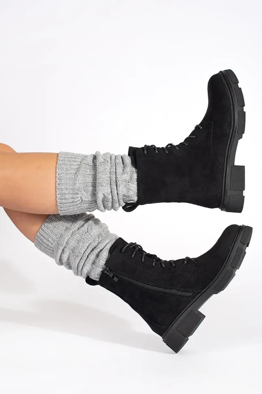 Zapatos de mujer de gamuza con cordones