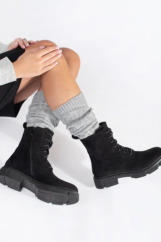 Zapatos de mujer de gamuza con cordones