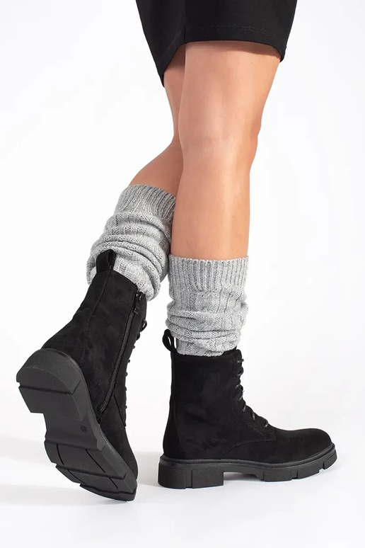 Zapatos de mujer de gamuza con cordones