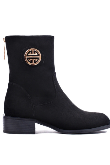 zapatos altos mujer ante negro