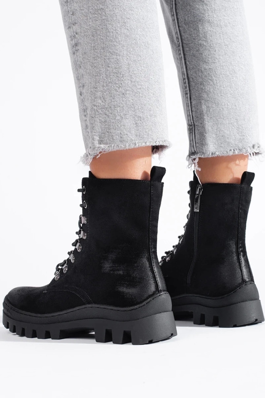 botas de mujer de ante negro Potocki