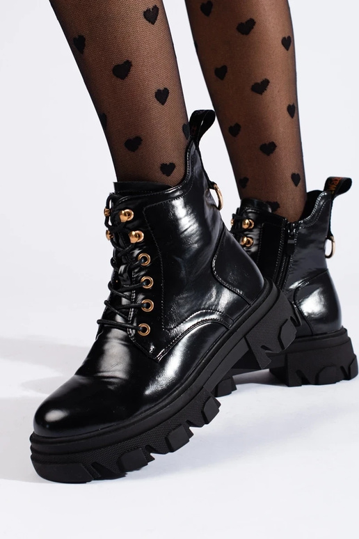 botas de mujer con efecto lacado...