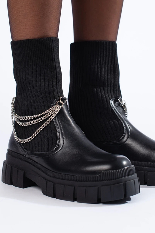 botines de mujer negros con parte... botines de mujer negros con parte...