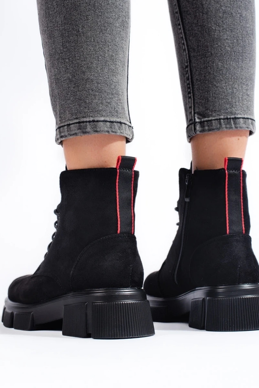 Botas de mujer con cordones en ante...