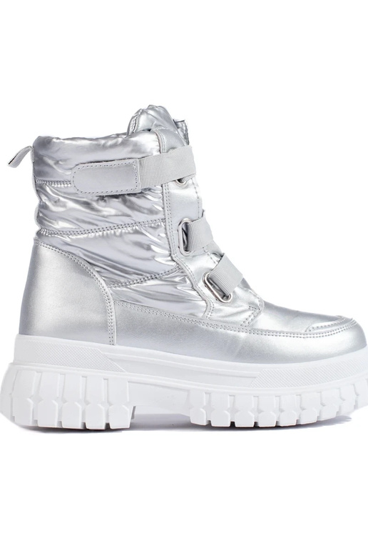 Botas de nieve mujer velcro plata