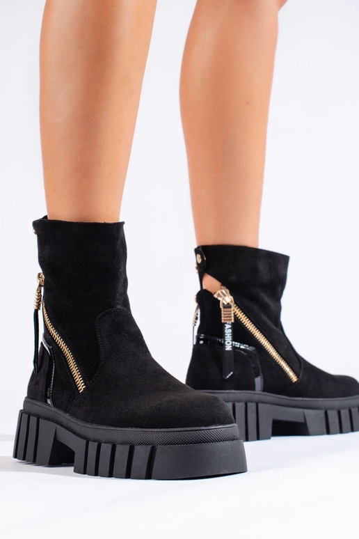 Botas de mujer con plataforma en ante... Botas de mujer con plataforma en ante...