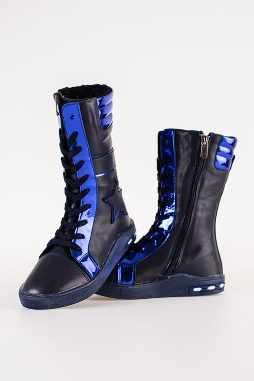 Botas de piel para niña con caña alta...