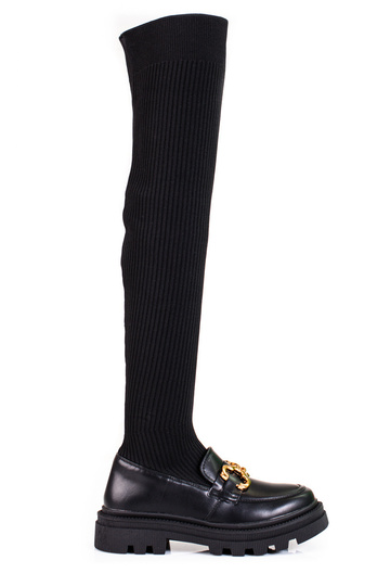 botines negros con parte...