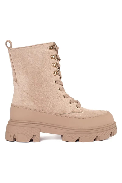 Botas de mujer con plataforma beige...