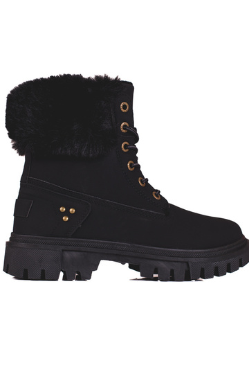 botas negras con pelo