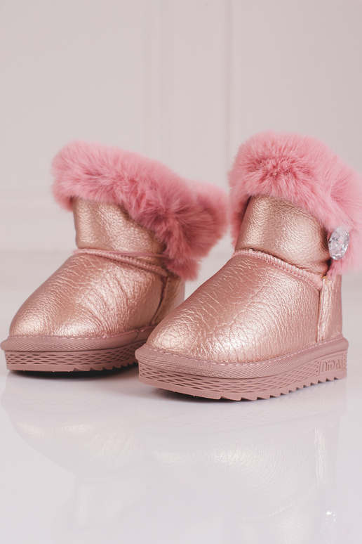 botas de nieve para niñas con pelo rosa