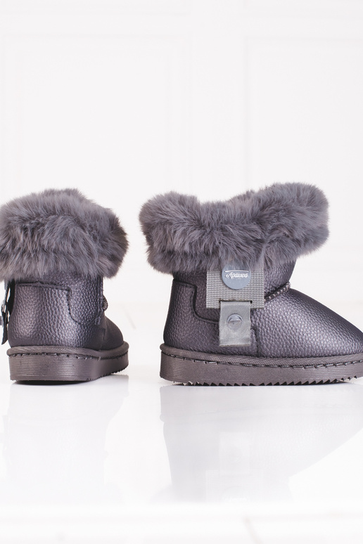 botas de nieve grises para niñas con...