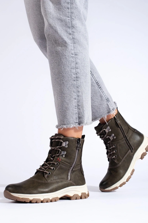 botines con cordones y cremallera... botines con cordones y cremallera...