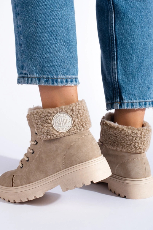 Botas altas de ante color arena Botas altas de ante color arena