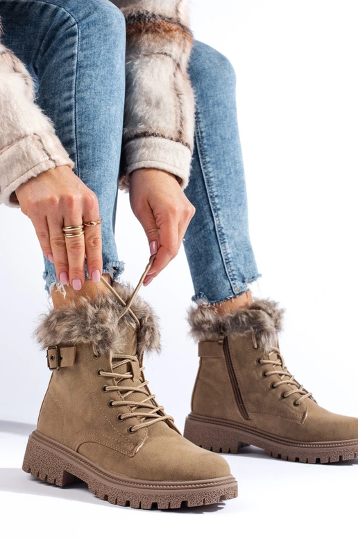 Botas de mujer con pelo en color...