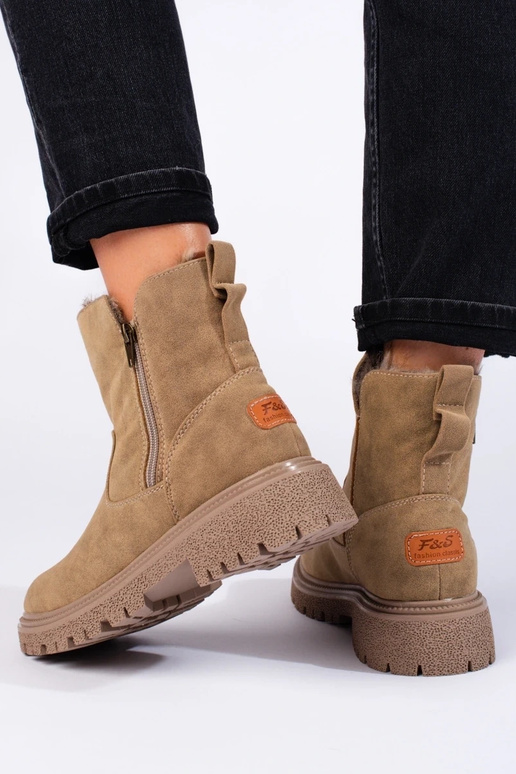 Botas aislantes de mujer beige oscuro