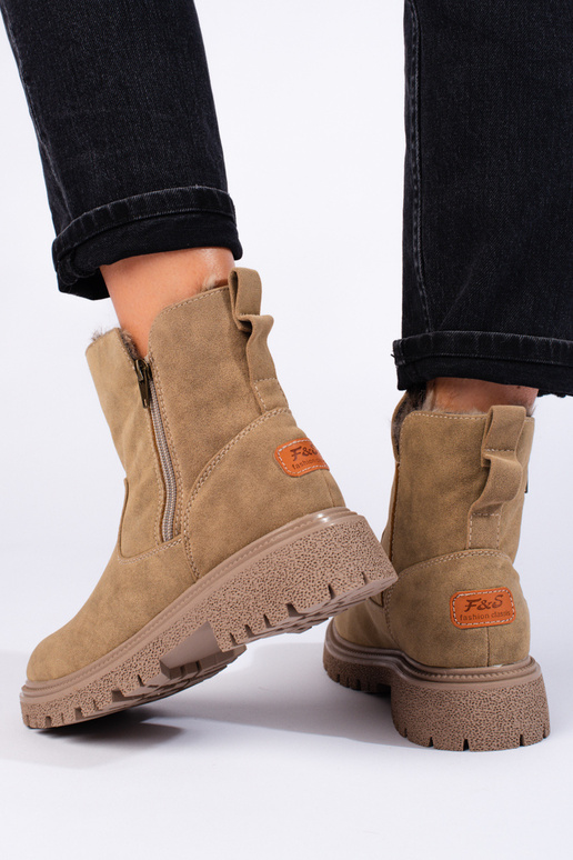 Botas aislantes de mujer beige oscuro