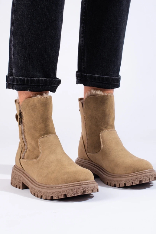 Botas aislantes de mujer beige oscuro