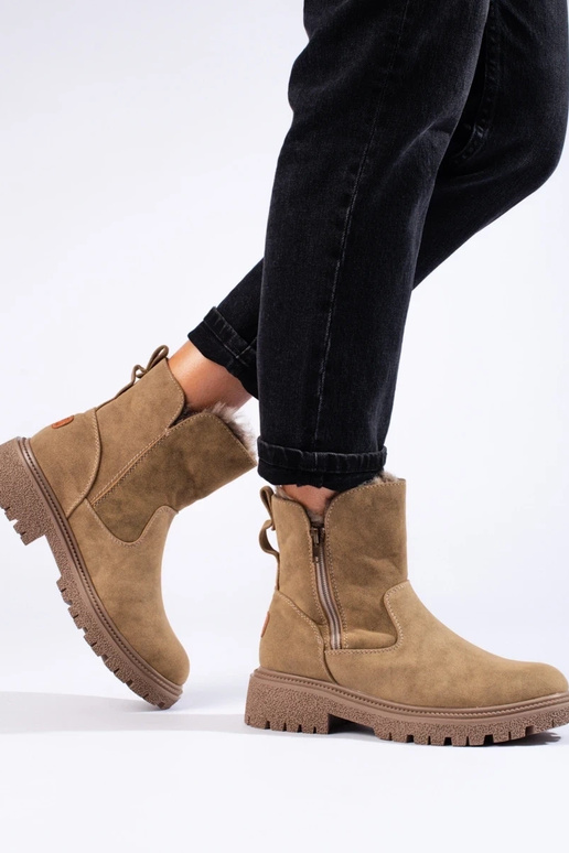 Botas aislantes de mujer beige oscuro