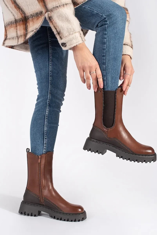 Botas de piel ecológica para mujer en...