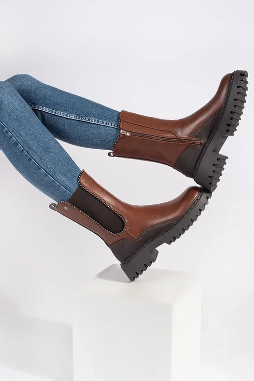 Botas de piel ecológica para mujer en...