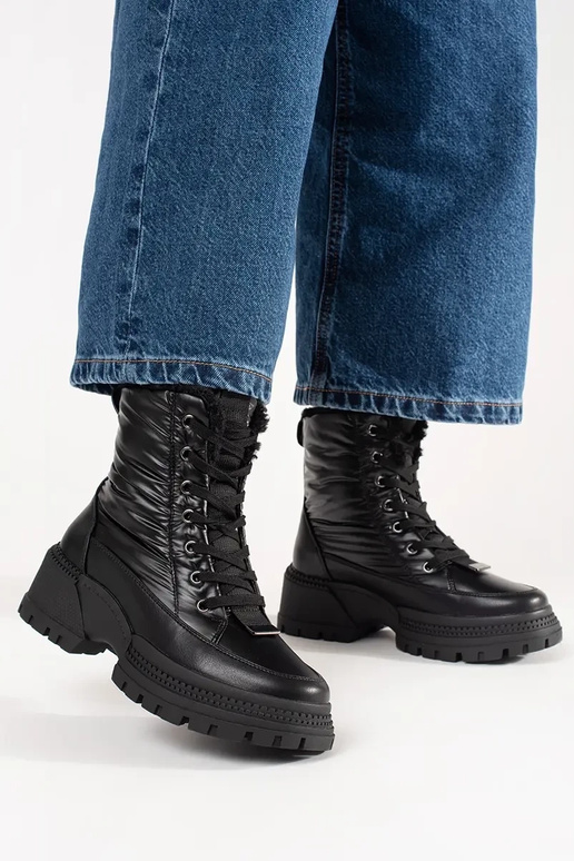 Botas de nieve negras con plataforma Botas de nieve negras con plataforma