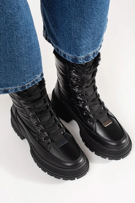 Botas de nieve negras con plataforma Botas de nieve negras con plataforma