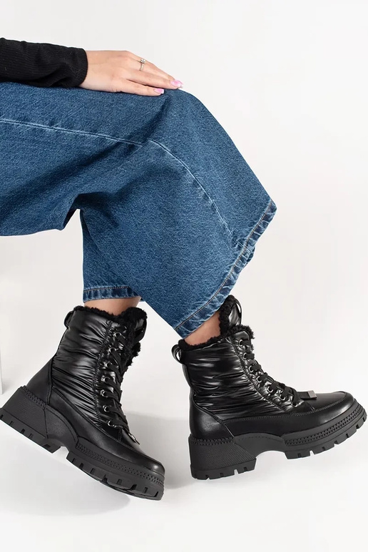 Botas de nieve negras con plataforma Botas de nieve negras con plataforma