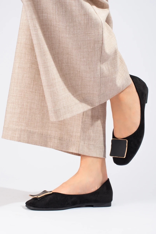 Bailarina Shelovet de ante en negro Bailarina Shelovet de ante en negro