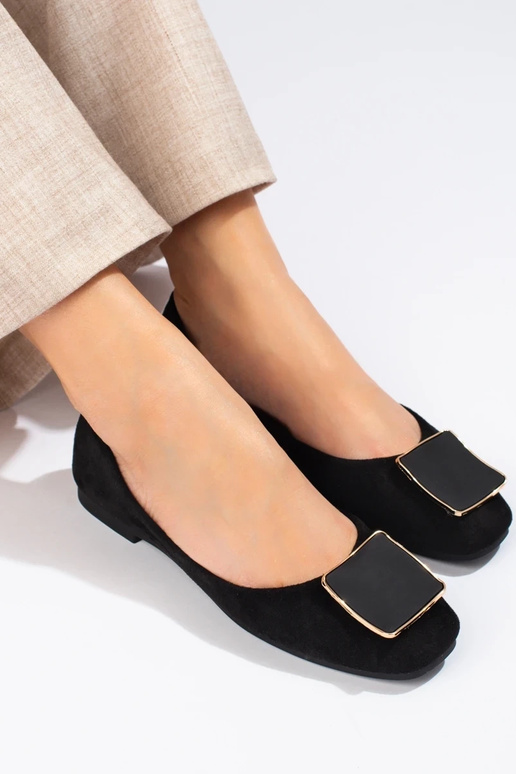 Bailarina Shelovet de ante en negro Bailarina Shelovet de ante en negro